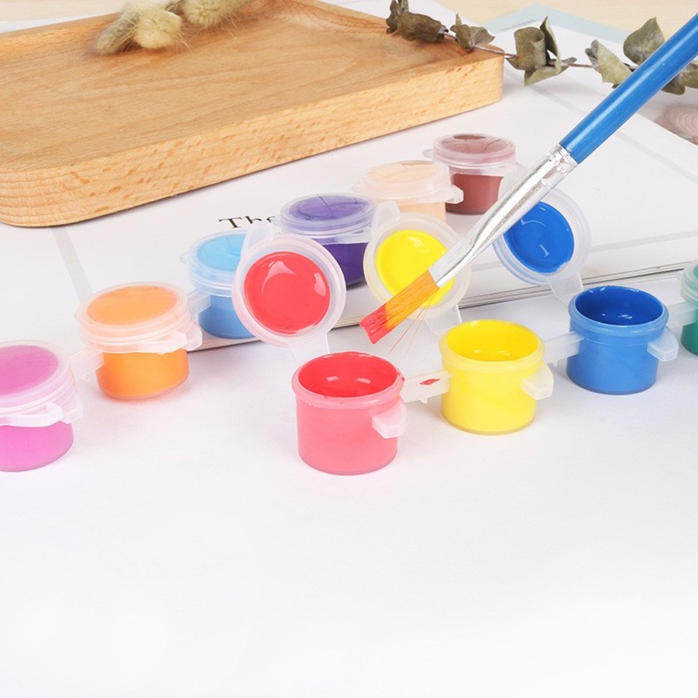 

HLM - Set cat Kecil isi 6 Cat AKrilik Mewarnai / Acrylic Colour Set 6 Warna 3ml / Pot Cat