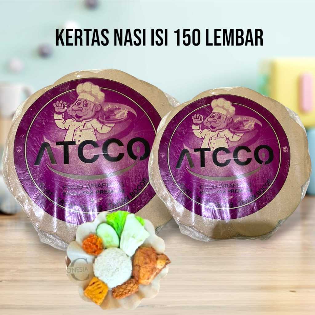 Kertas  Nasi Coklat Bunga/ Bulat / Kembang Untuk Alas Piring isi 150 Pcs