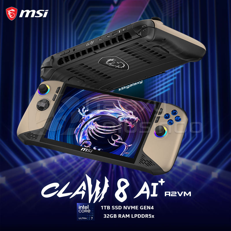 MSI Claw 8 AI+ A2VM Ultra 7 258V 1TB SSD 32GB RAM - Gaming Console