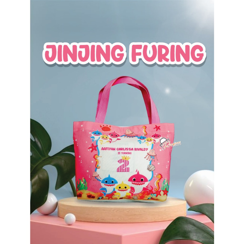 TOTEBAG FURING P26XT20 (LEBAR DALAM 7) /PEREKAT/CETAK F4 F/TALI BISBAN WARNA/TAS ULANG TAHUN/SOUVENI