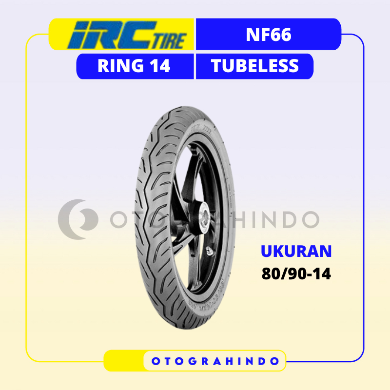 BAN LUAR SEPEDA MOTOR MATIC IRC NF66 UKURAN 80/90-14 RING 14 TUBELESS