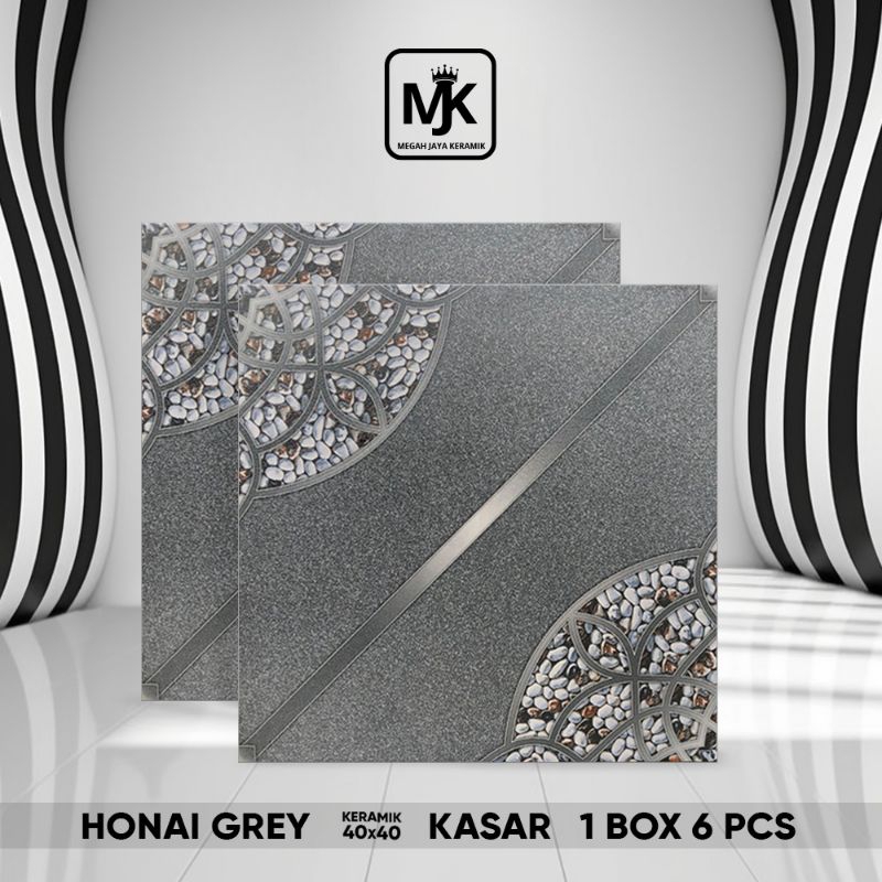 Keramik kasar Honai Grey 40 x 40