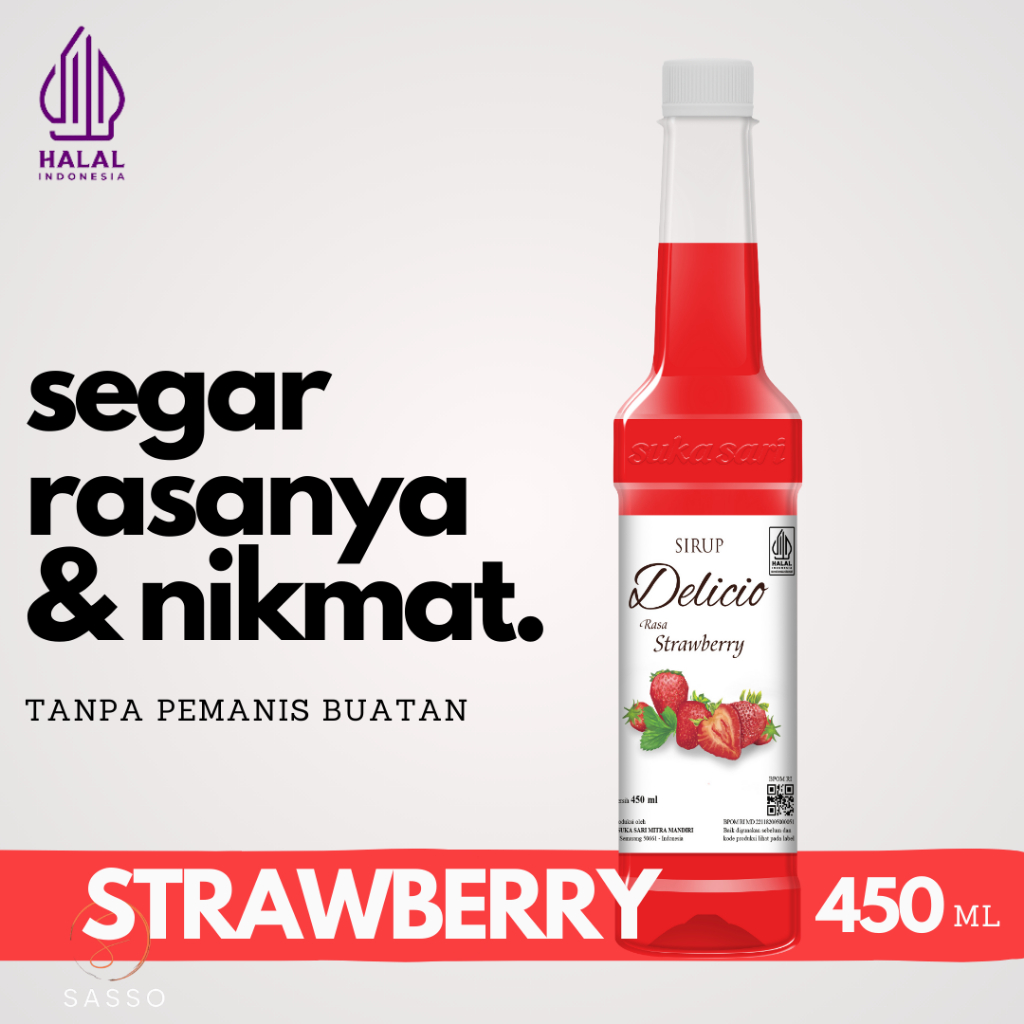 

Sirup Delicio Rasa Strawberry isi 450 ml botol plastik PET