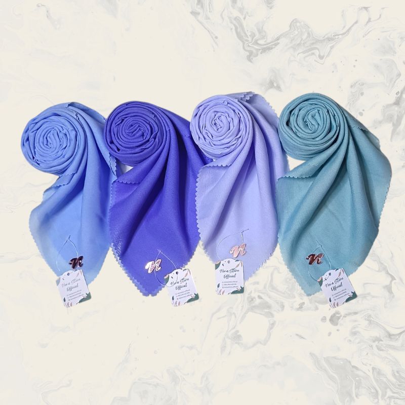 NONA HIJAB VOAL PARIS PREMIUM POLOS SEGIEMPAT BASIC VOAL LASERCUT WARNA BIRU MUDA NAVY BABY BLUE BIR