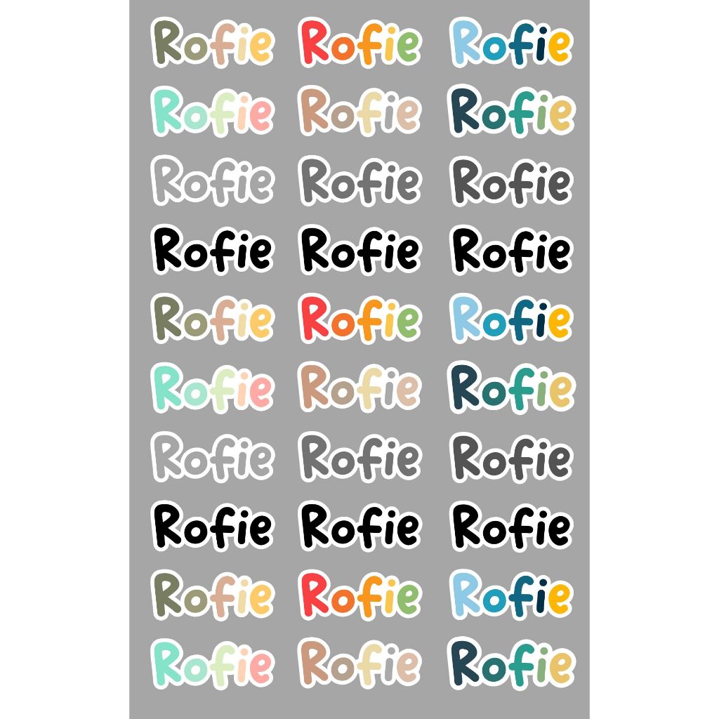 

STIKER LABEL NAMA WARNA WARNI VINYL WATERPROOF TAHAN AIR