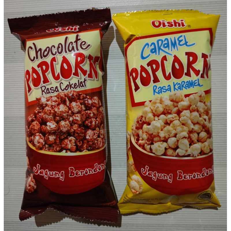 

Oishi Chocolate Popcorn Rasa Cokelat / Karamel 20 Gram