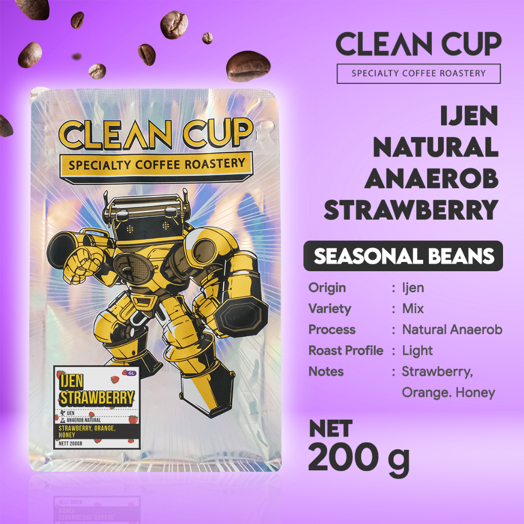 

Kopi Clean Cup Ijen Natural Anaerob Strawberry Whole Bean