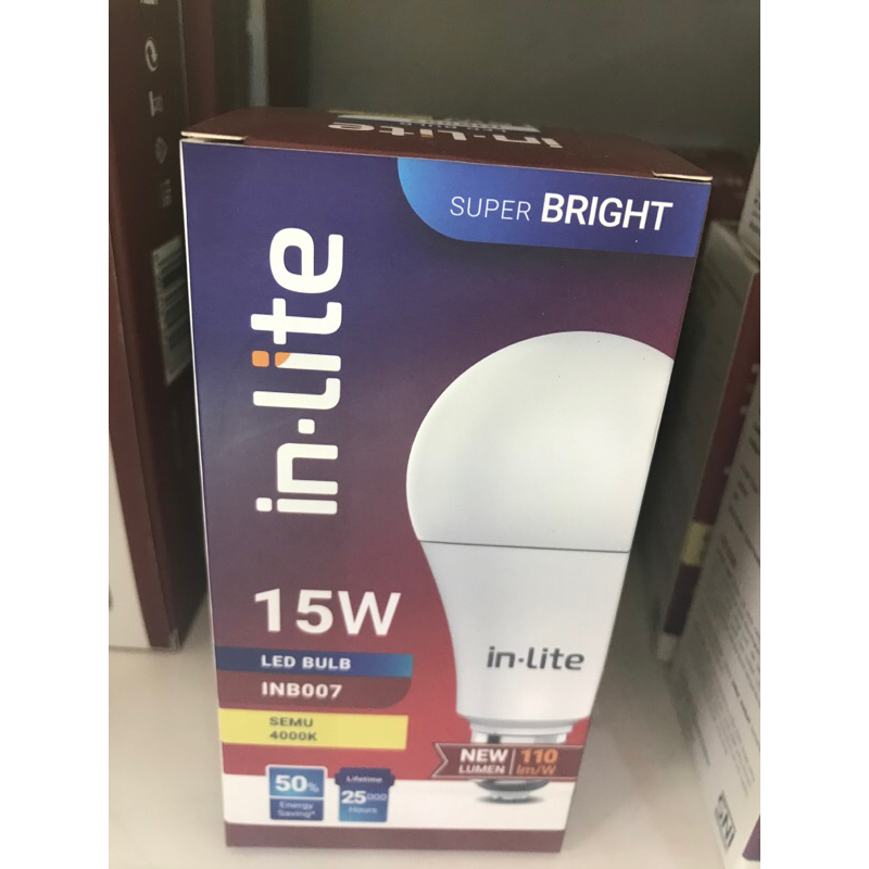 InLite Lampu Bohlam Led 15 Watt 4000k semu comfort