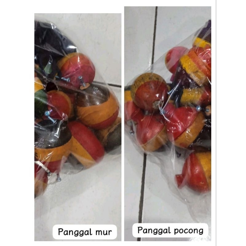 panggalan kayu isi 20 pcs grosir buat di jual kembali mainan gangsing panggal kayu pocong dan mur