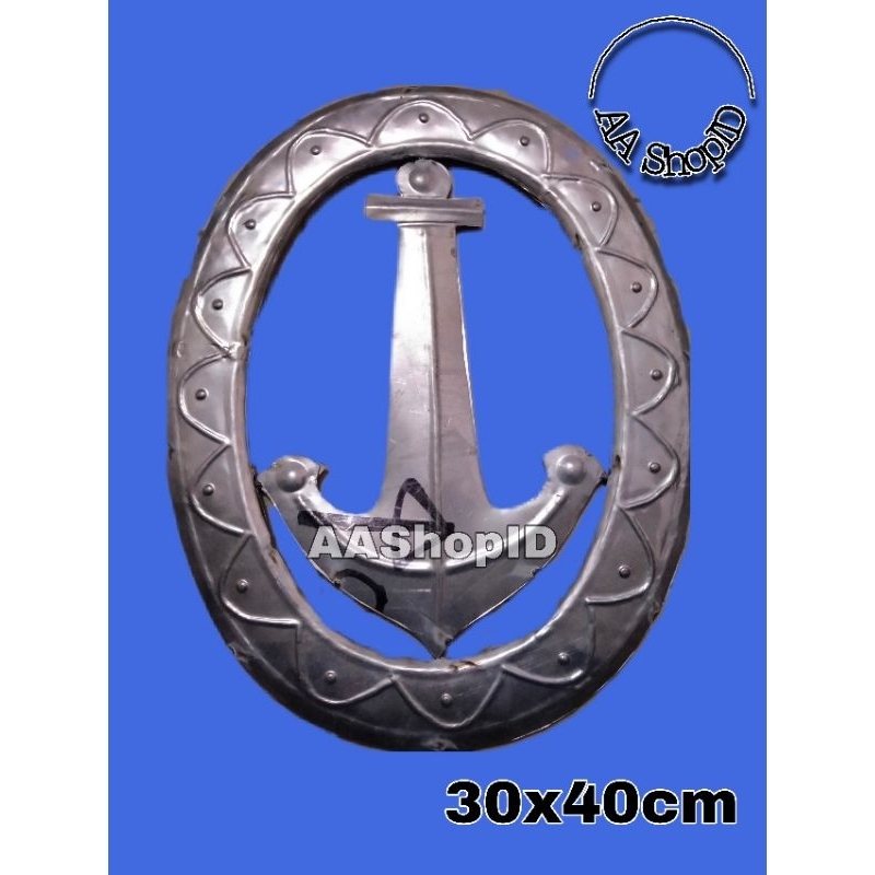 Ornamen pagar ring jangkar ukuran 30x40cm plat besi BOLAK BALIK