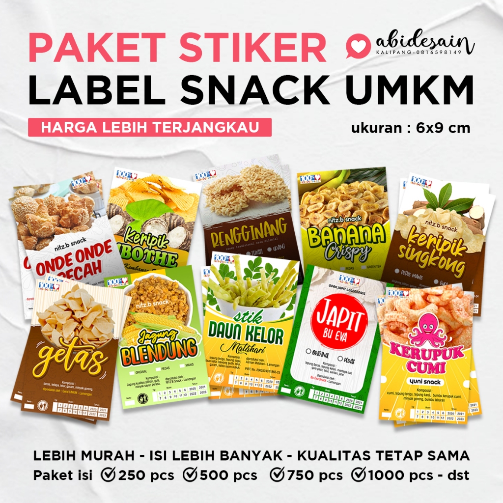 

PAKET STIKER - LABEL SNACK UMKM - Harga Lebih Terjangkau