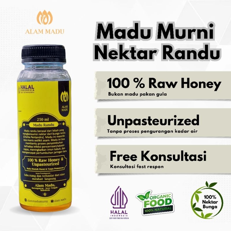 

Alam Madu - Madu Murni Asli Nektar Randu 250 ml - Pati - 100 % Raw Honey