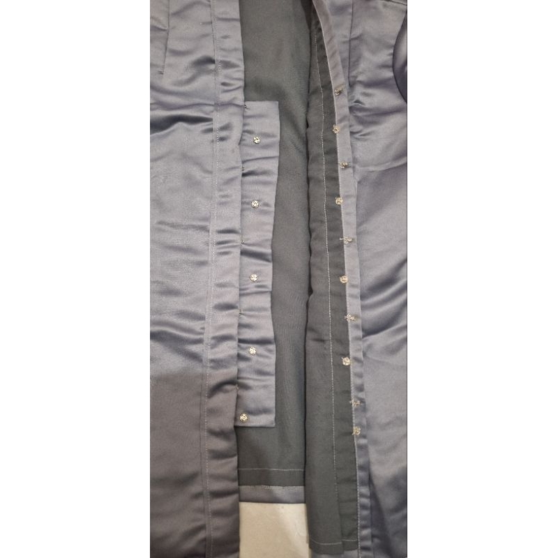 Kebaya Encim Polos Abu-abu (Preloved)