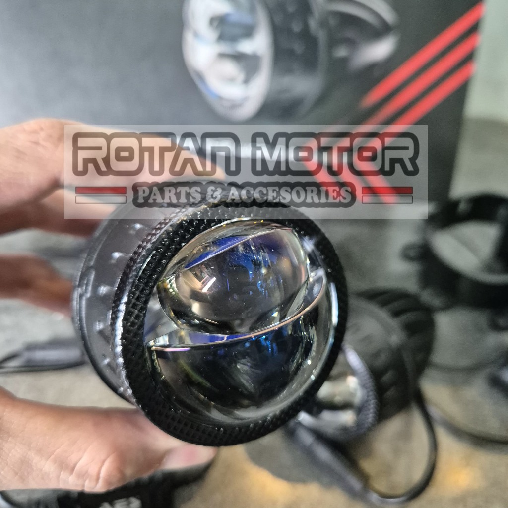 FOGLAMP BILED AES 2 INCH LASER 1 Warna / Bilens LED Projector Lens Foglamp Mini 2 Inch Bi-led Laser