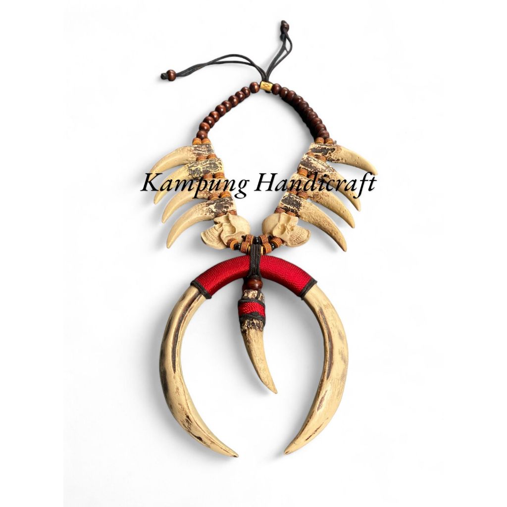 kalung dayak kalung taring babi replika dayak etnik