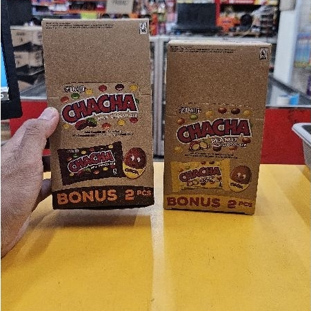 

ED 03.26 BOX (20+2)*5GR - COKLAT CHA CHA RENTENG ISI 22 SACHET RASA COKLAT - PEANUT / CHA RTG