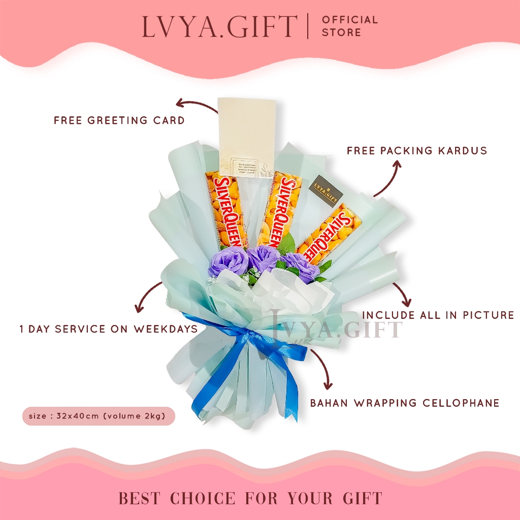 

LVYA (4521.0010) Buket coklat silverqueen valentine anniversary wisuda