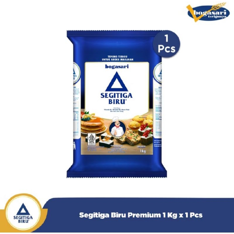 

Tepung Terigu Bogasari Segitiga Biru Premium 1Kg
