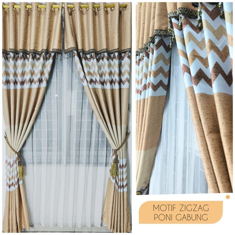 Gorden pintu dan Jendela poni gabung 12 Ring Tirai gorden