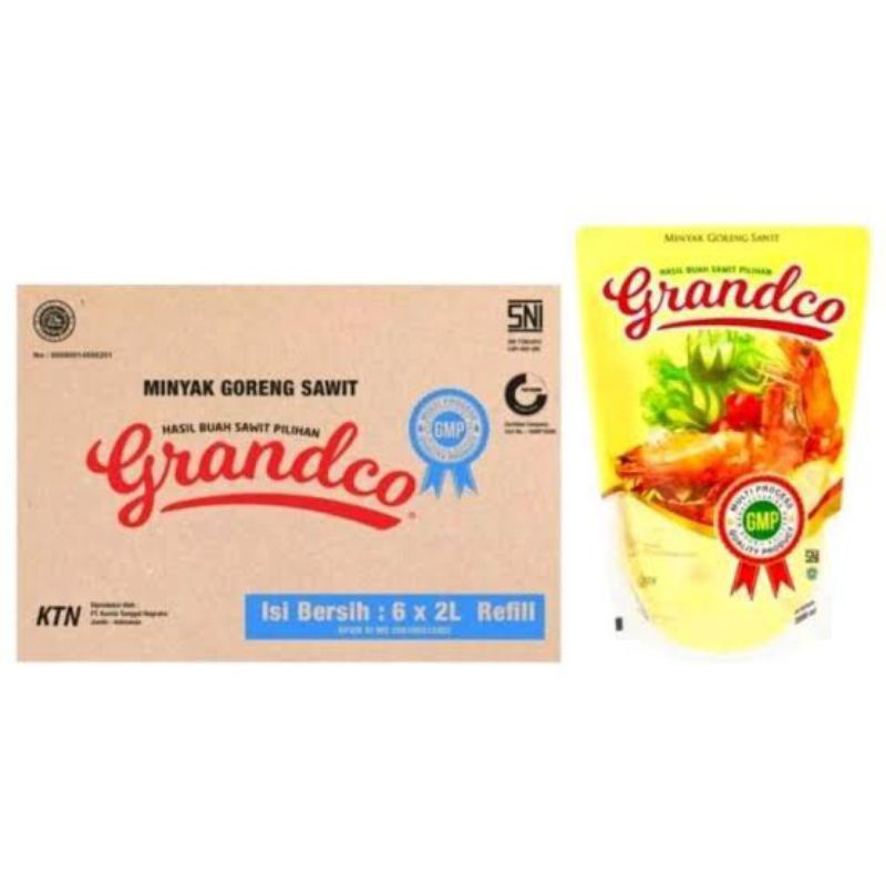 

Minyak Goreng Grandco 2 Liter 1 dus isi 6 pouch