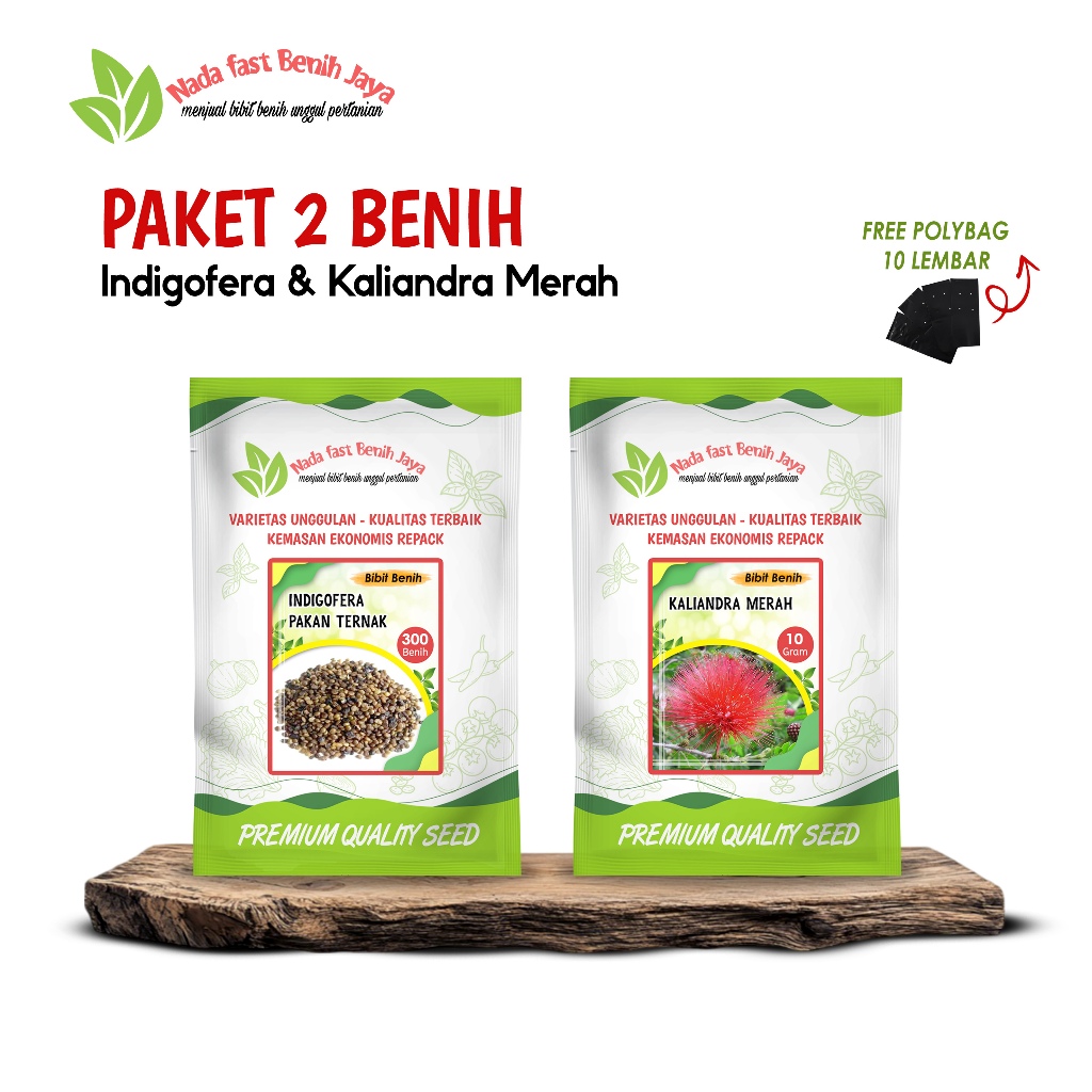 Nada fast benih jaya - Paket 2 Benih indigofera dan benih kaliandra merah gratis polybag