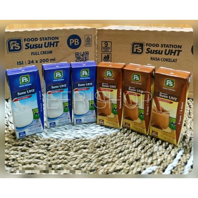 

SUSU UHT FS FOOD STATION 200ML RASA COKLAT ISI 24 PCS