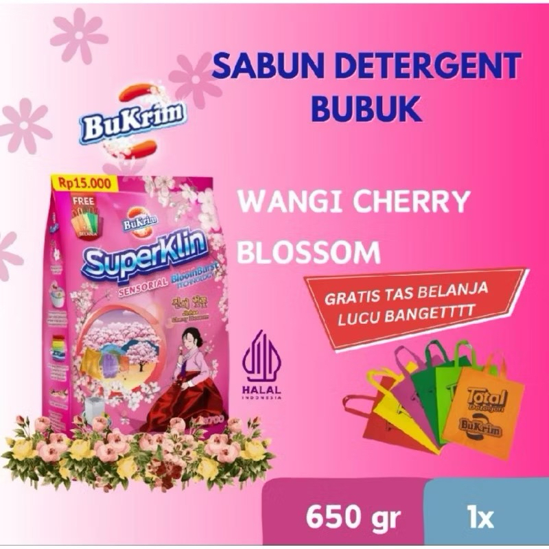 Bukrim Superklin Deterjen Bubuk 650gt