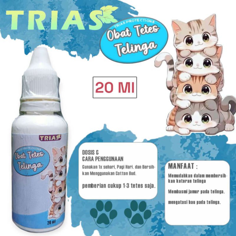 Obat tetes TELINGA KUCING ANJING/PEMBERSIH LUKA ANJING KUCING/OBAT LUKA KUCING ANJING/OBAT TELINGA K