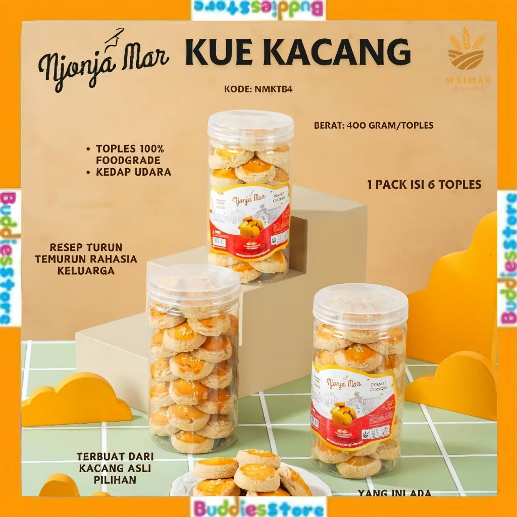 

[COD] KUE KACANG WIJEN NYOJA MAR 400GR / KUE LEBARAN PEANUT COOKIES