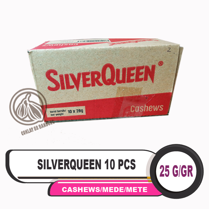 

SILVERQUEEN 22 GR 1 BOX 10 pcs ex 25GR, COKLAT SILVER QUEEN 22GR 10 X 22 GRAM ALMOND MEDE MINI CHOCO