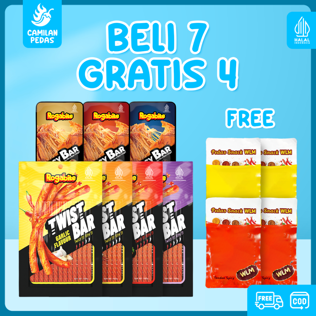 

Camilan Pedas - [Halal] [Buy 7 Get 4] Juicy Bar FREE WLM Gluten Spicy Tofu Snack Bundle Jajanan Viral