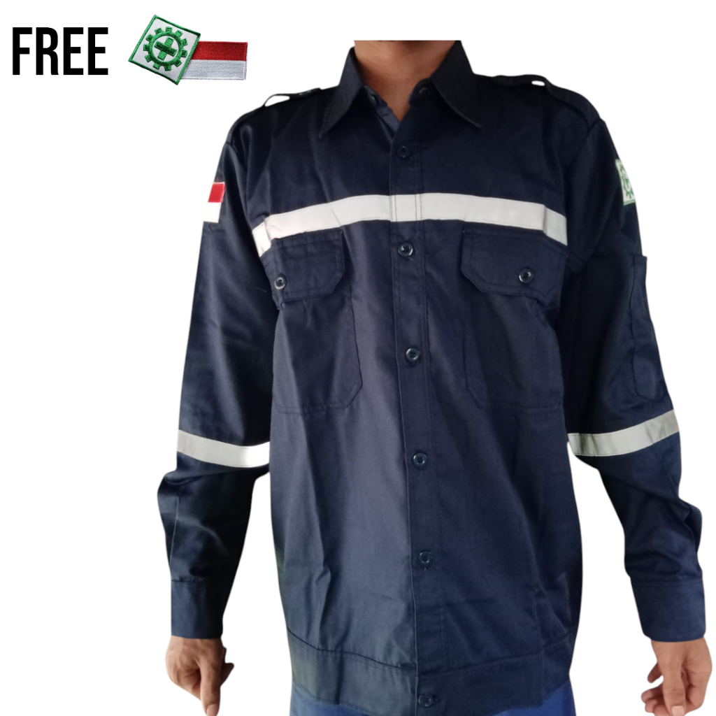 Baju Safety Lengan Panjang Seragam Kerja Lapangan