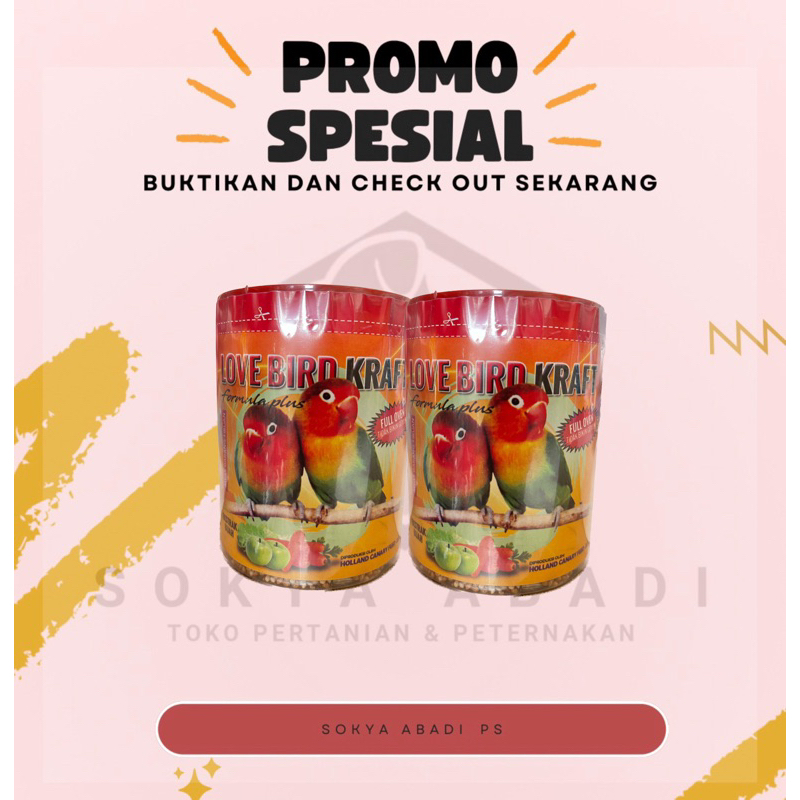 

pakan burung LOVEBIRD KRAFT , burung lovebird