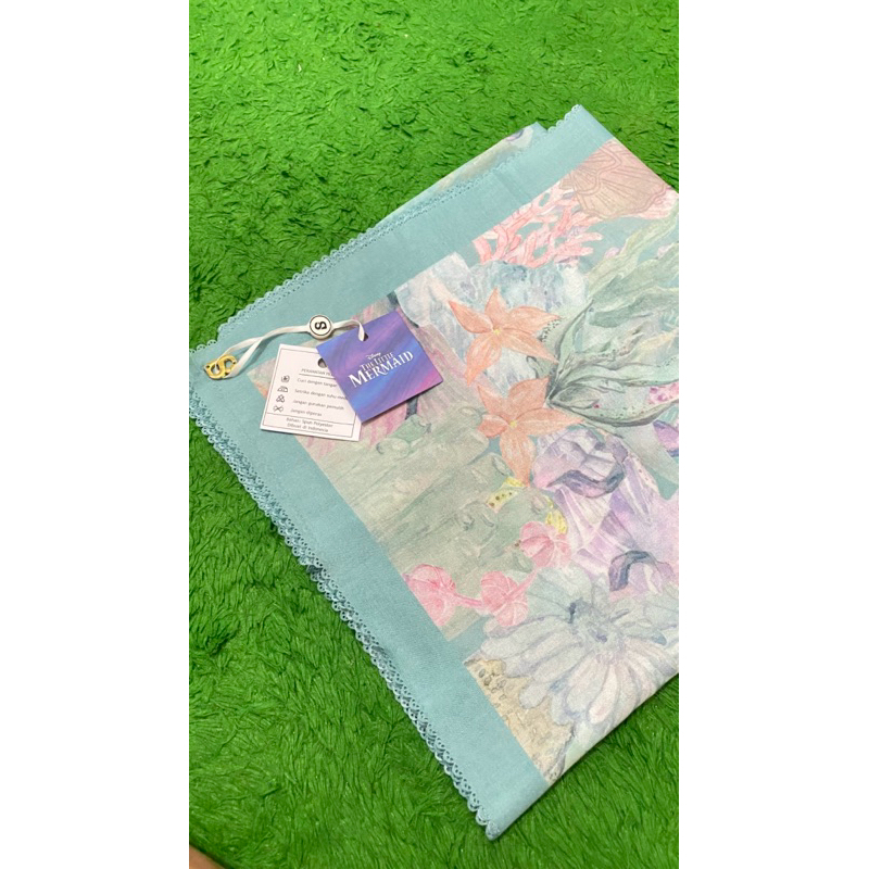 buttonscarves x disney little mermaid voal square color teal