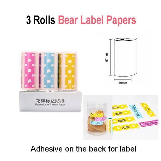 

PERIPAGE Label Cutting Printer A6 Bear Polos White Putih Original 57x30mm