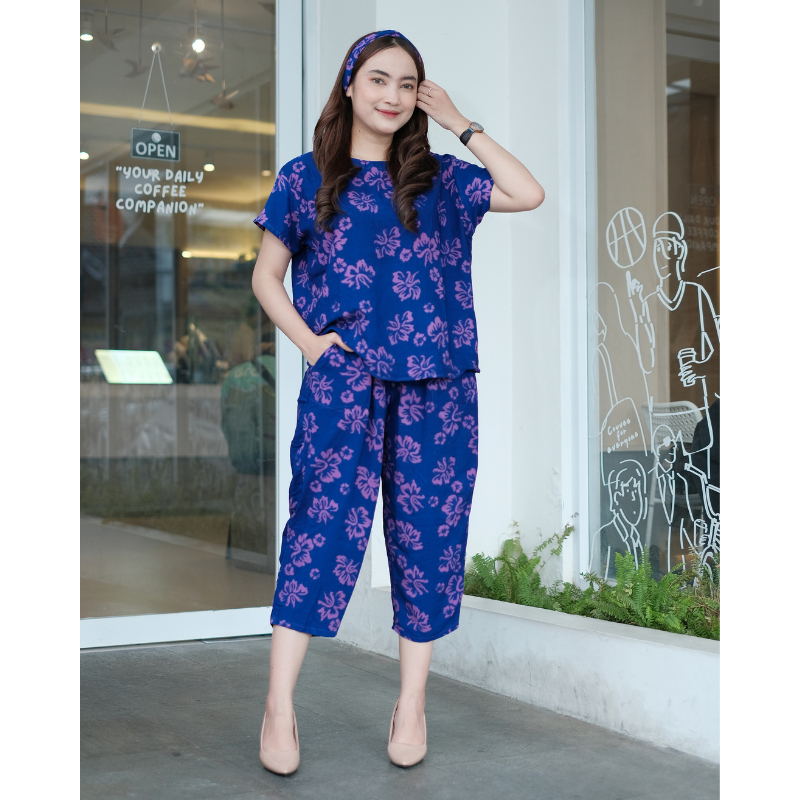 DIARIMBI - ONE SET TALIA SETELAN WANITA RAYON PREMIUM LD 120-ONE SET TALIA