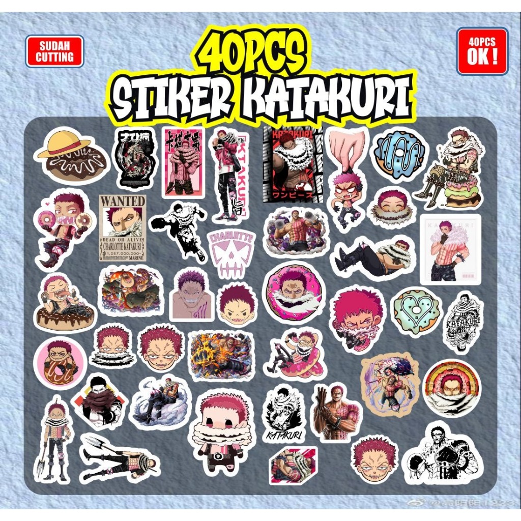 

stiker karakter katakuri stiker anime isi 40pcs sudah cutting tinggal tempel