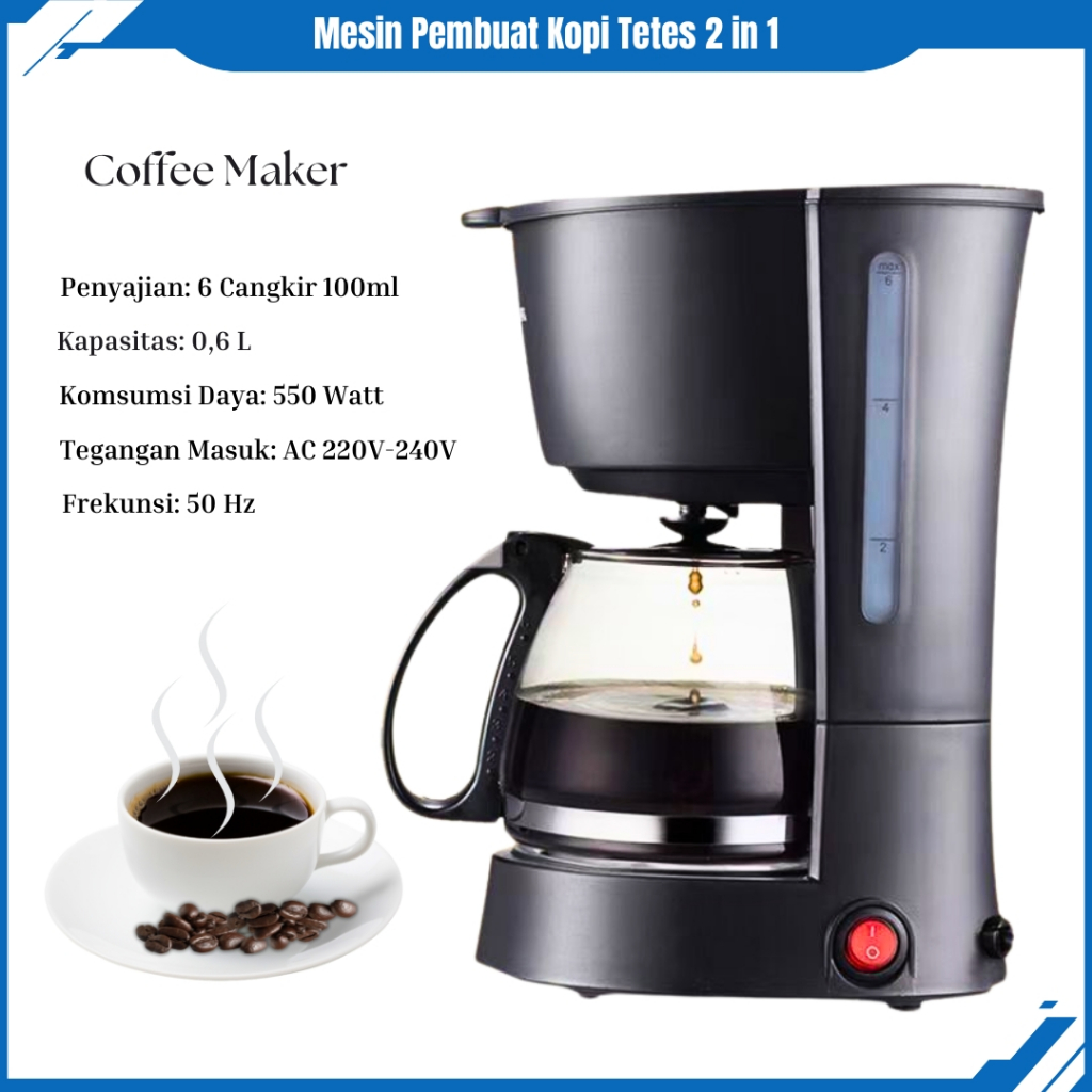 Mesin Pembuat Minuman Kopi Drip Maker Mesin Kopi Espresso 600ml Coffee Coffee Maker