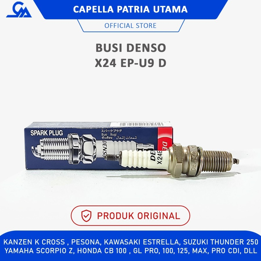 Busi Denso X24EP-U9 CB 100 | GL PRO 100 125 MAX PRO CDI MAX NEOTECH | MEGA PRO OLD NEOTECH HIU ADVAN