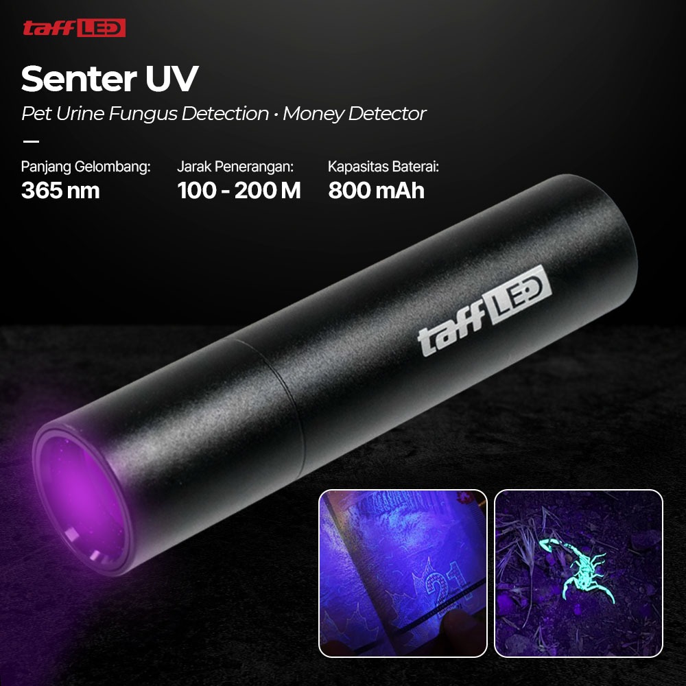 LED Senter UV Money Detector 365nm / Senter Ultraviolet Deteksi Uang Palsu Pendeteksi Uang Palsu Led
