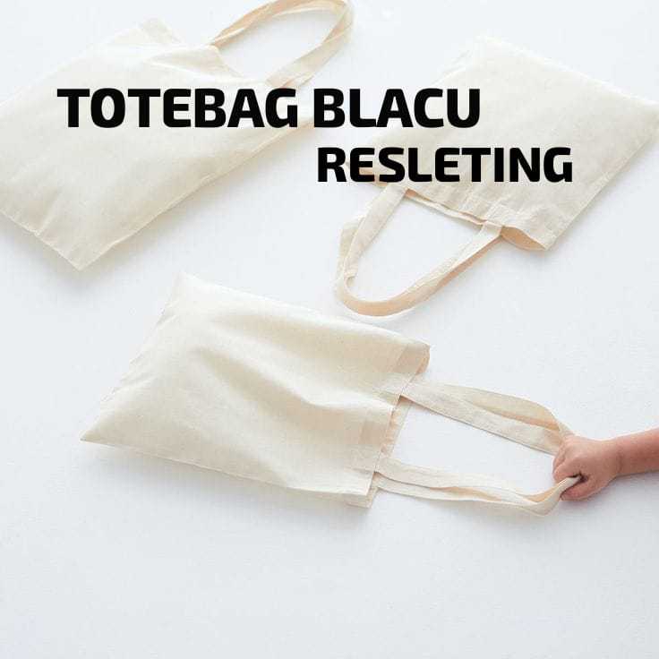 Tas Totebag Kanvas Blacu Resleting polos putih  / Tas Lukis bahan kain blacu / Tas totebag blacu Pre