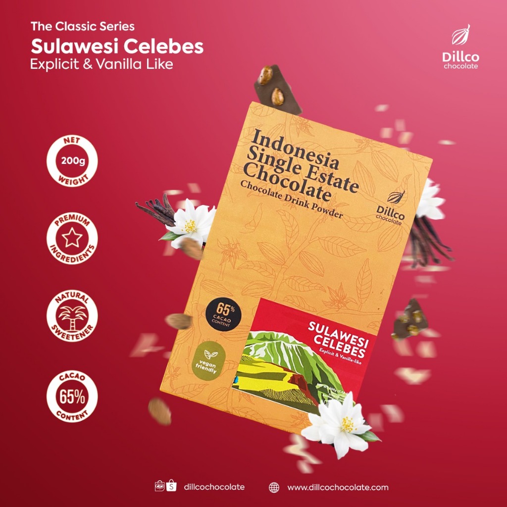 

DILLCO CHOCOLATE - single - estate chocolate SULAWESI CELEBES Classic Series 200gr.