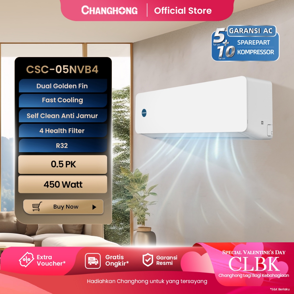 Changhong AC Split CSC-05NVB - 1|2 PK Standar