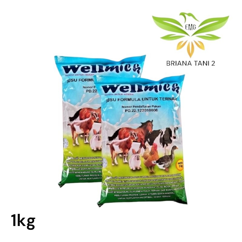 SUSU HEWAN  WELLMILK 1kg PREMIUM Untuk anak Hewan penganti INDUK PROFAT MAXINOS