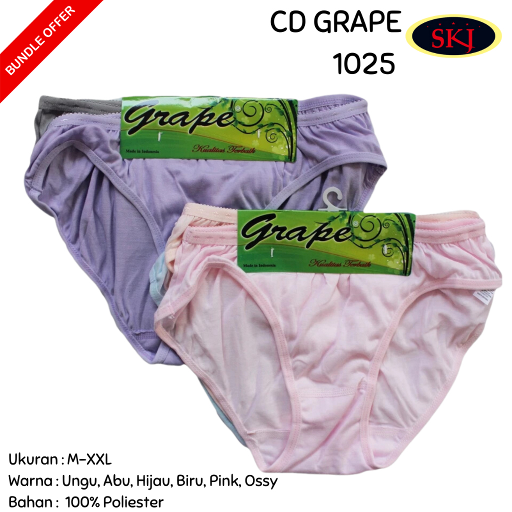 [ISI 3] Celana Dalam GRAPE 1025 Halus Katun / Pakaian Dalam Wanita