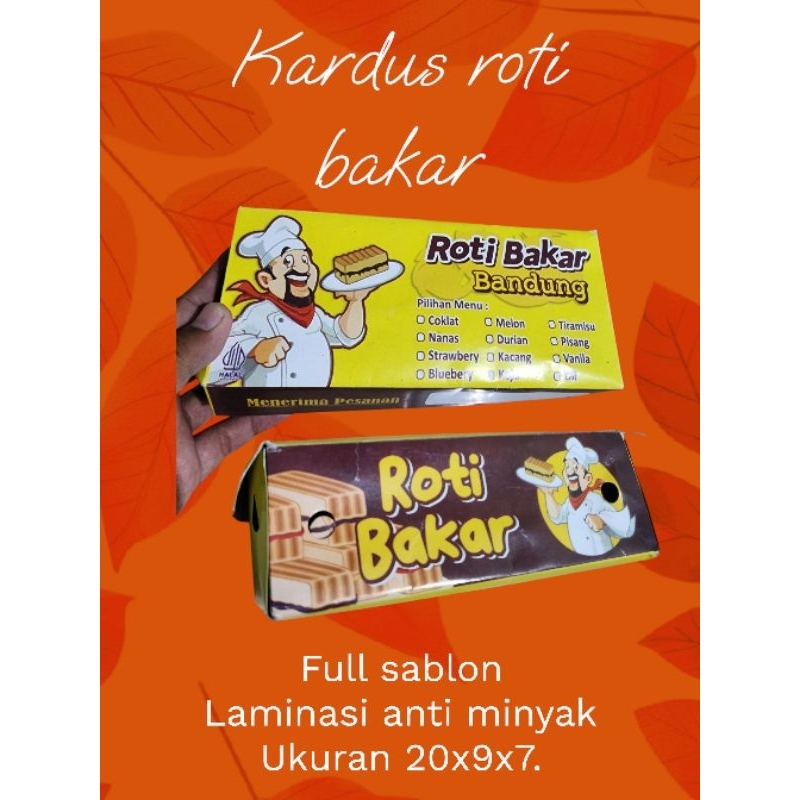

box wadah roti bakar/kertas bungkus roti bakar/kemasan kardus roti bakar