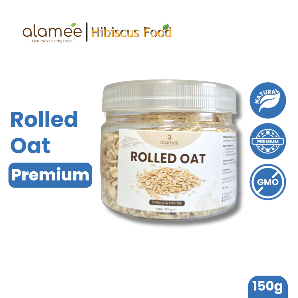 

ALAMEE Rolled Oat Gandum Utuh Kasar oatmeal wholegrain Natural Premium Alami Oatmeal Instan 150gr fresh and natural