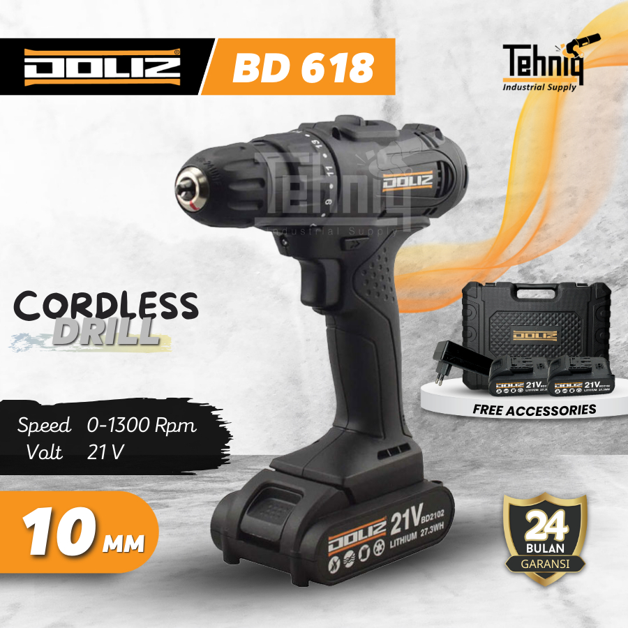 Doliz BD618 Mesin Bor Cordless Drill 21V