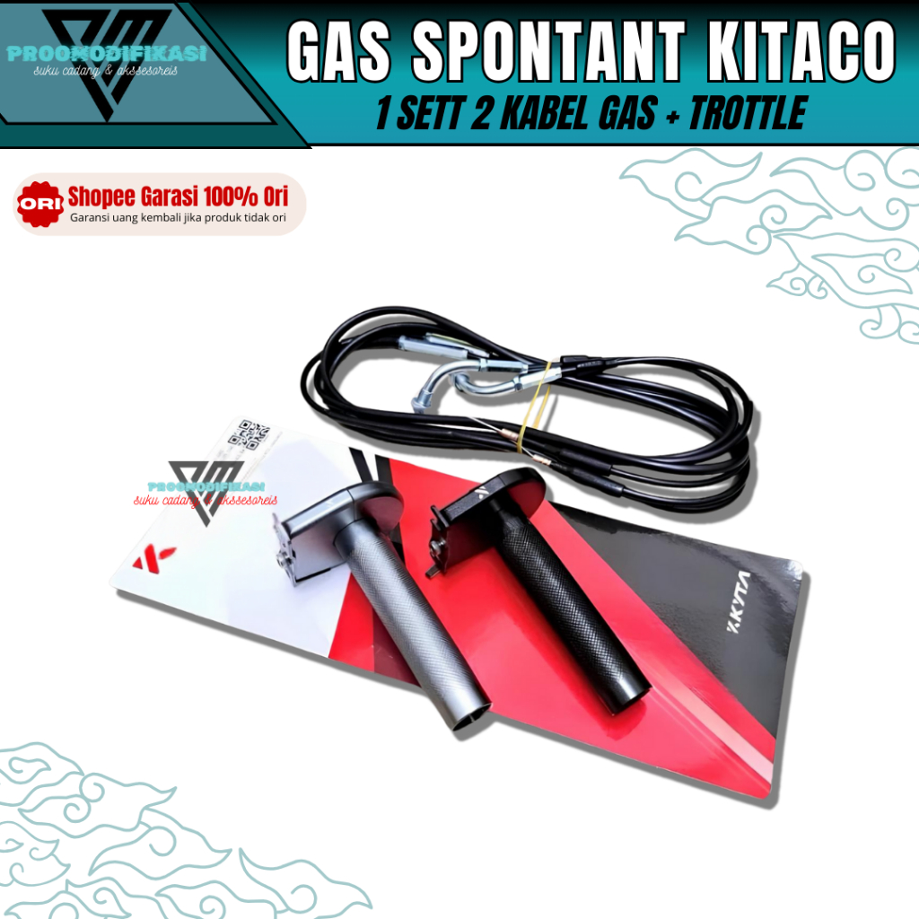GAS SPONTAN KITACO 2KABEL KABEL GAS Gas spontan Kabel 2 Original Universal Semua Motor