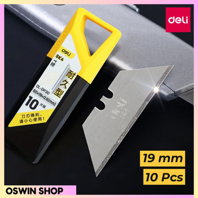 

(OSWIN SHOP) SANJI DELI MATA PISAU CUTTER KNIFE BLADE ALLOY STEEL SK4 19MM 10 PCS - DL-DP30
